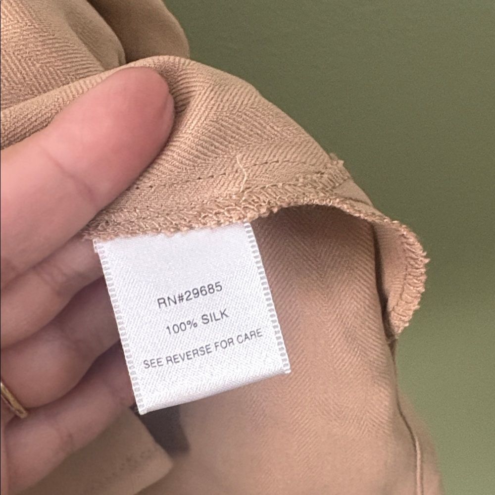 NWT VTG Pendleton Button Down Blouse Top 100% Silk Tan Sz 20 Plus - Picture 4 of 7